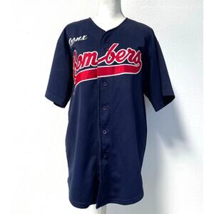 Bombers Navy and Red Short-Sleeve Baseball Jersey